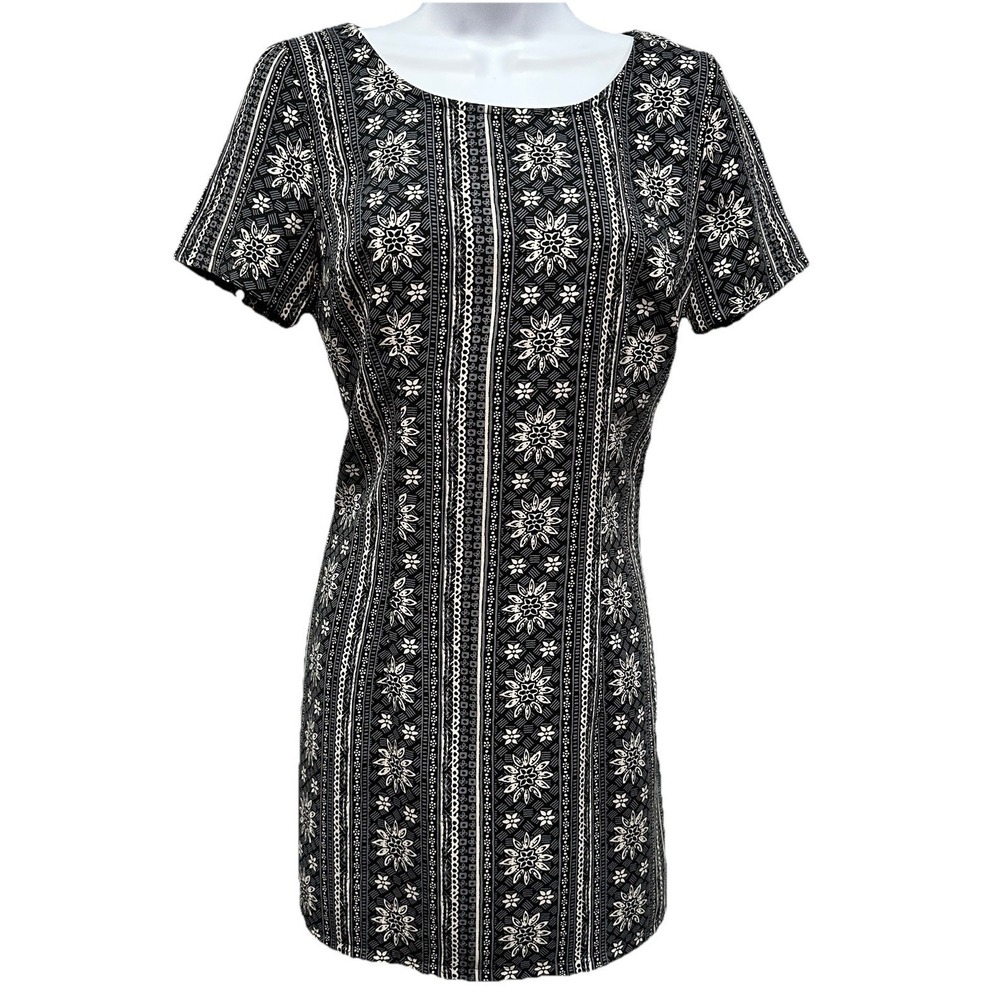 Hollister Mini Dress Women's Small Navy Blue Flower Print Zip Back Criss Cross